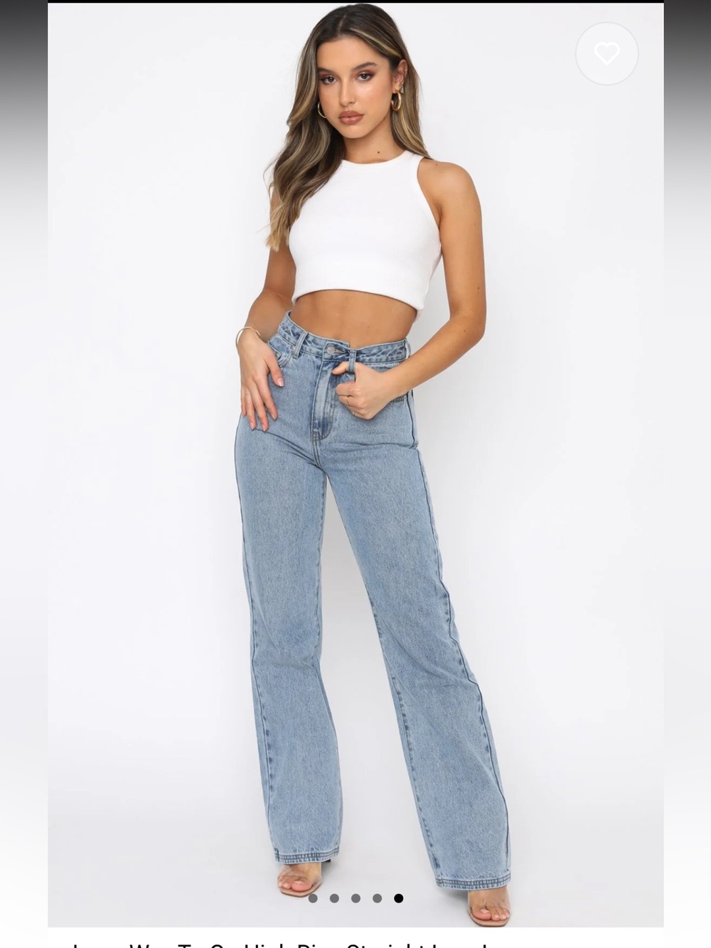 White Fox Boutique Light Blue Straight-Leg Jeans XS